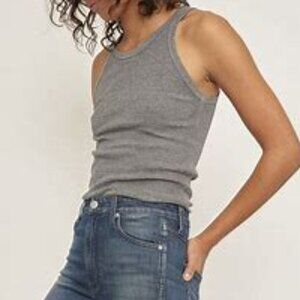 AMO Long Rib Tank Heather Grey MEDIUM NWOT